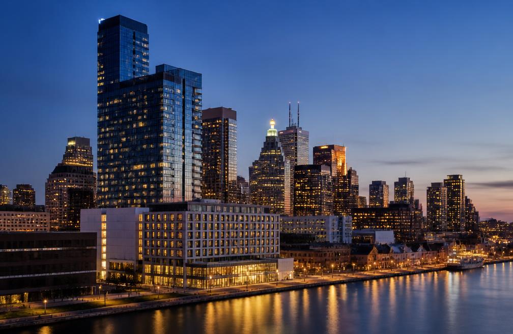 Toronto skyline at dusk